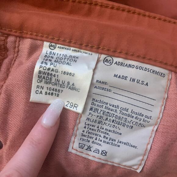 Adriano Goldschmied rusty orange the Stilt cigarette leg jeans size 29 - Picture 8 of 12